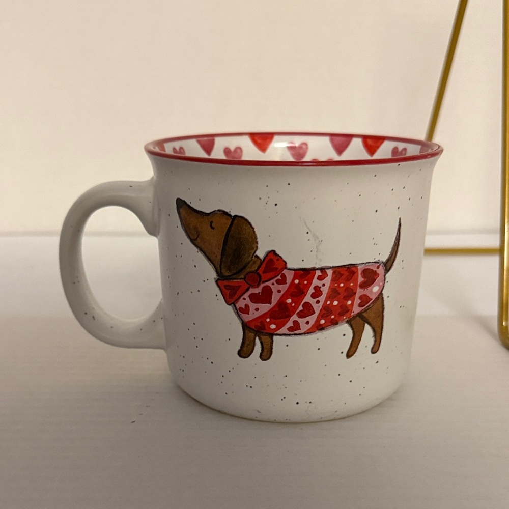 Sheffield Home Valentine's Day dachshund-themed ceramic mug.